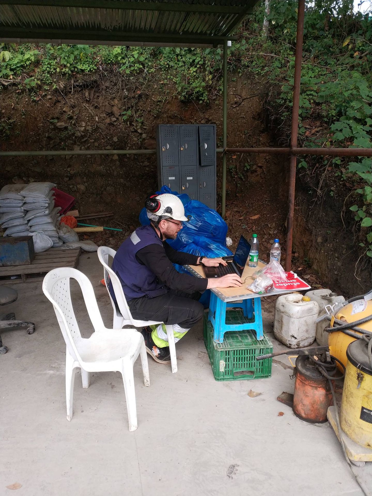 Working on site in Colombia